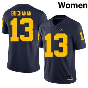 Navy JJ Buchanan College Football 2026 University of Michigan Wolverines #13 Women's Jerseys 533094-502