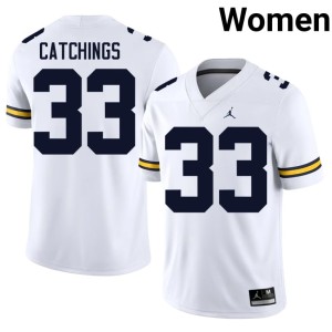 White #33 Kaden Catchings Women College Football 2026 U of M Jerseys 334274-340