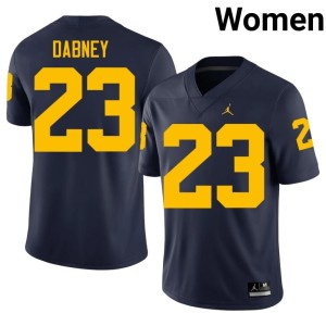 Navy University of Michigan Wolverines #23 Markel Dabney Alumni Women College Football Jerseys 618662-715