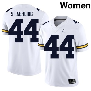White College Football #44 Nathaniel Staehling Women's U-M Stitched Jersey 726488-569
