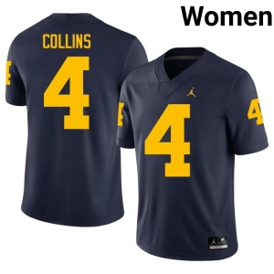 Navy Wolverines Game Nico Collins #4 College Football Women Jersey 317327-365