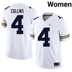 White Alumni #4 College Football Michigan Nico Collins Womens Jerseys 617085-610