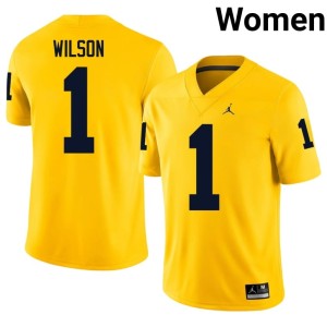Maize College Football University of Michigan Wolverines Roman Wilson High School Women's #1 Jerseys 881614-717
