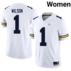 White Michigan High School #1 Roman Wilson College Football Womens Jerseys 958970-469
