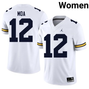 White College Football University of Michigan Wolverines Official Womens Salesi Moa #12 Jersey 962351-725