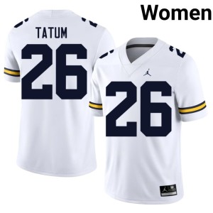 White Womens Taylor Tatum #26 U of M NCAA College Football Jerseys 243754-327