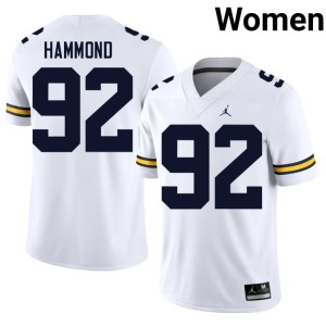 White UMich Player Women Ted Hammond #92 College Football Jersey 452925-905