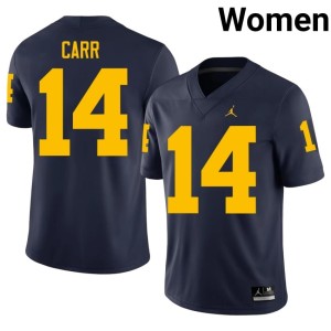 Navy Women UMich University Tommy Carr #14 College Football Jerseys 649098-840
