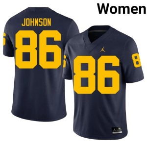 Navy College Football U-M Women #86 Travis Johnson Alumni Jerseys 253901-620