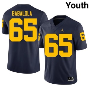 Navy Youth Player College Football U of M Andrew Babalola #65 Jersey 252068-102