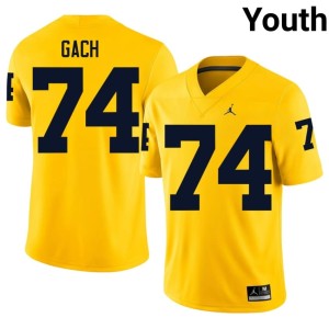Maize U-M College Football #74 Youth Avery Gach Stitched Jerseys 863078-461