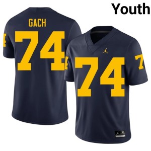 Navy Avery Gach Wolverines High School College Football Youth #74 Jersey 357709-220