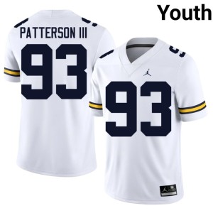 White Benny Patterson III #93 Replica Youth College Football Michigan Jerseys 552565-214