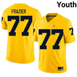 Maize Youth College Football Blake Frazier #77 University of Michigan University Jersey 514025-117