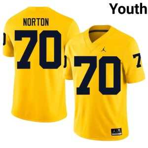 Maize Brady Norton Youth University of Michigan College Football #70 Game Jersey 528392-693