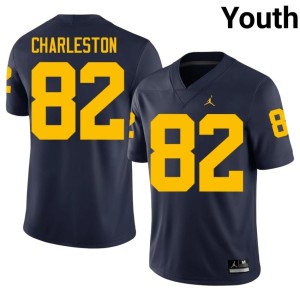 Navy #82 Youth NCAA College Football C.J. Charleston University of Michigan Wolverines Jersey 212758-167