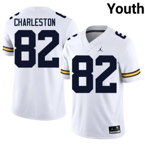 White College Football Michigan #82 Youth C.J. Charleston Official Jerseys 374569-875