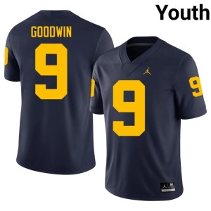 Navy Official College Football #9 Youth U of M Channing Goodwin Jersey 134581-158