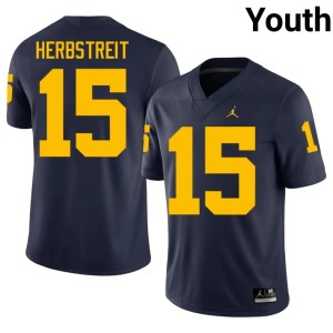 Navy #15 University Youth College Football Chase Herbstreit Michigan Jersey 416699-481