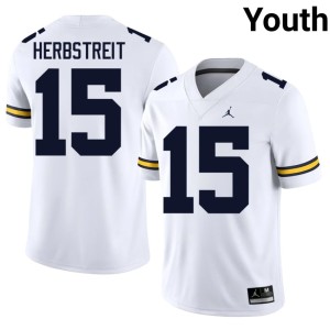 White Youth Chase Herbstreit #15 College Football U of M Game Jersey 128016-759