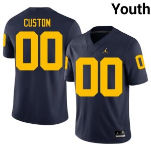 Navy Michigan Wolverines Custom #00 Youth College Football Alumni Jerseys 464624-345