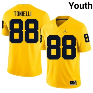 Maize High School Youth University of Michigan Wolverines Deakon Tonielli #88 College Football Jerseys 840734-306