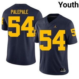 Navy Youth Deyvid Palepale Player College Football #54 University of Michigan Wolverines Jersey 960788-181