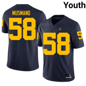 Navy #58 Eli Musmand College Football University of Michigan Game Youth Jerseys 954726-397