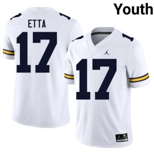 White Michigan Enow Etta Youth #17 2026-27 College Football Jersey 394673-143