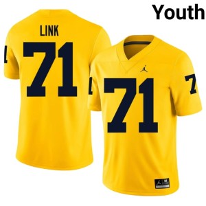 Maize Youth Evan Link Stitched #71 University of Michigan Wolverines College Football Jersey 792461-441