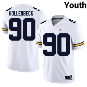 White #90 College Football Youth Replica Hudson Hollenbeck Michigan Wolverines Jersey 869227-745