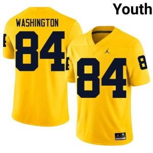 Maize Official #84 Youth UMich College Football Jacob Washington Jersey 836966-885