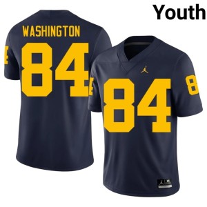 Navy Youth College Football NCAA Michigan #84 Jacob Washington Jersey 433525-737