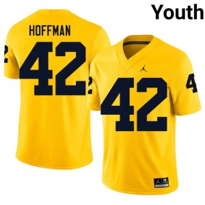 Maize Jalen Hoffman Youth Player University of Michigan #42 College Football Jersey 630200-809
