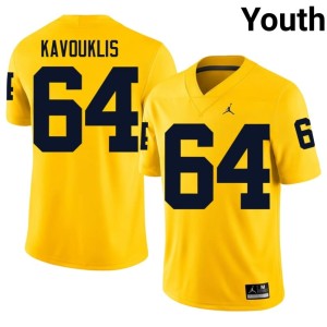 Maize College Football James Kavouklis #64 UMich 2026 Youth Jersey 762638-192