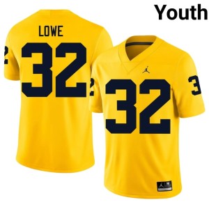 Maize #32 College Football Stitched Jeremiah Lowe Wolverines Youth Jerseys 341333-494