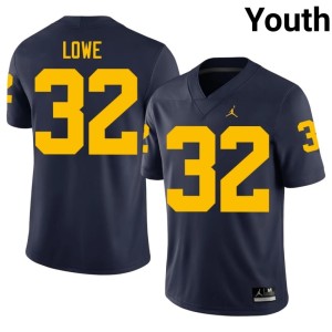 Navy High School Jeremiah Lowe #32 College Football U of M Youth Jerseys 718593-765
