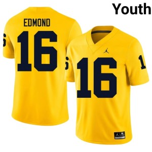 Maize Official Youth Jo'Ziah Edmond #16 Michigan College Football Jerseys 609246-136