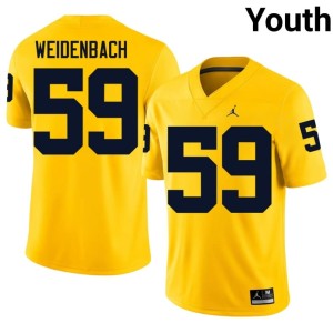 Maize Player U-M Youth College Football #59 John Weidenbach Jerseys 353712-966