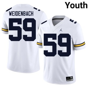 White #59 Youth College Football John Weidenbach Replica Michigan Jerseys 150742-802