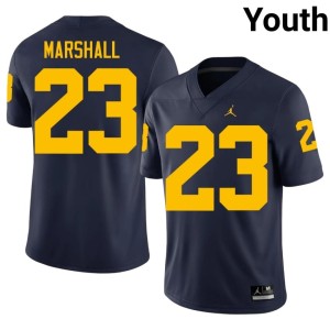 Navy Youth #23 Jordan Marshall Wolverines Alumni College Football Jersey 111324-832