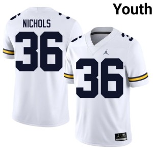 White College Football Joshua Nichols #36 Stitched Youth Wolverines Jerseys 590688-341