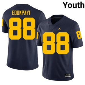 Navy #88 Embroidery Lugard Edokpayi College Football Youth University of Michigan Jersey 627211-222