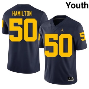 Navy Youth #50 High School College Football University of Michigan Luke Hamilton Jerseys 744693-526