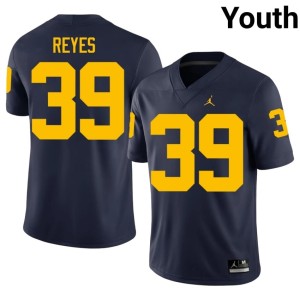 Navy Youth #39 U of M College Football Embroidery Max Reyes Jerseys 548652-532