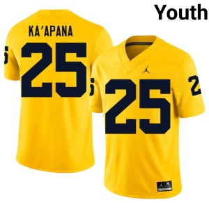 Maize Micah Ka'apana #25 2026 Youth College Football University of Michigan Jersey 957657-589
