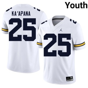 White College Football Youth #25 Michigan Official Micah Ka'apana Jersey 950158-899
