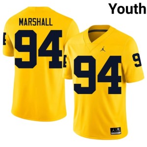 Maize College Football #94 Limited Youth Nate Marshall UMich Jerseys 711124-598