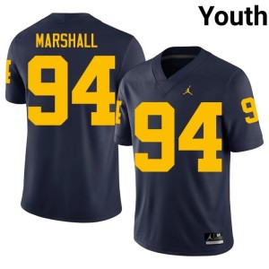 Navy College Football #94 High School University of Michigan Youth Nate Marshall Jerseys 173034-435