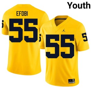 Maize Wolverines Youth Player Nathan Efobi College Football #55 Jerseys 852586-235